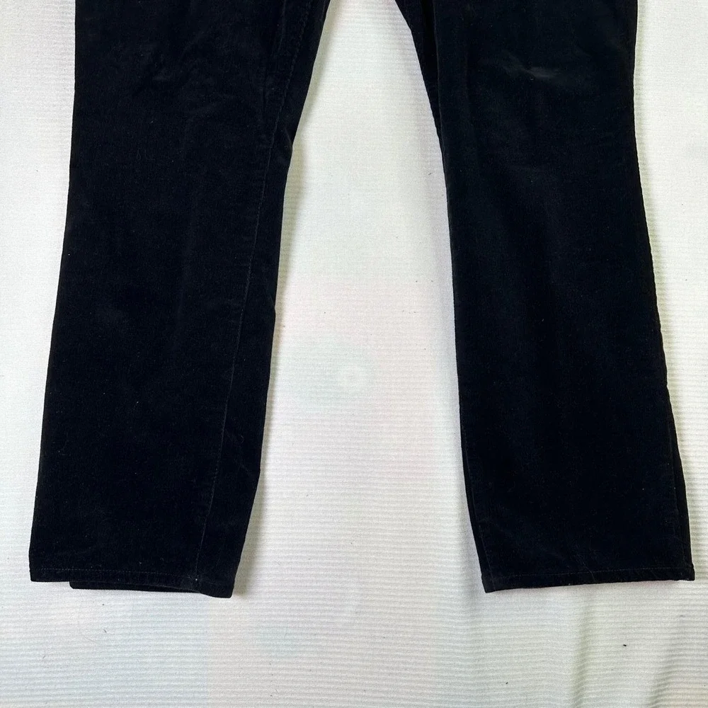 Talbots Black Corduroy‎ Straight Leg Pants Women Size 16P Career Office Preppy